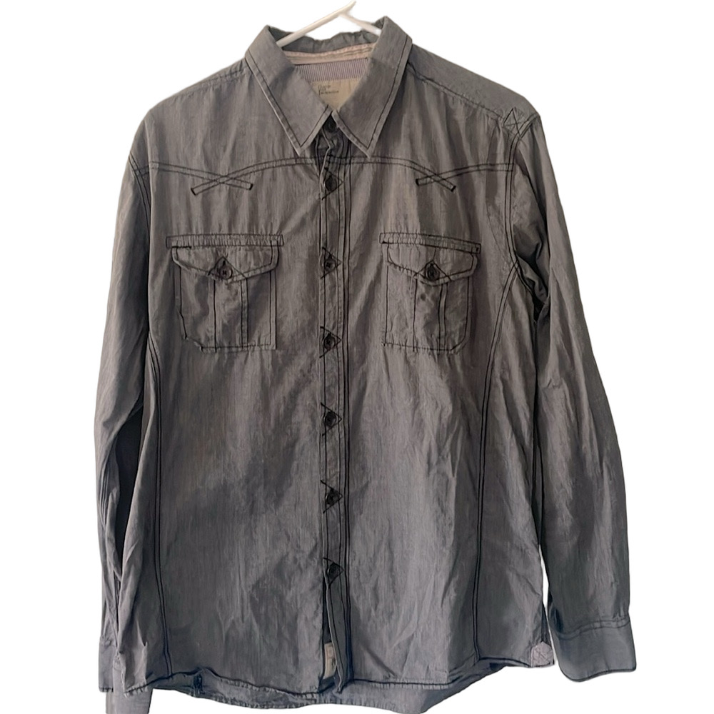 *SALE* Grey Trendy Button down - Large